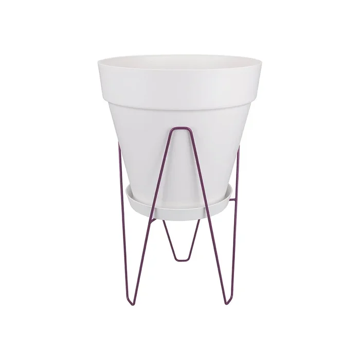 Loft Urban Round 30 in White with Frame, Mulberry Purple