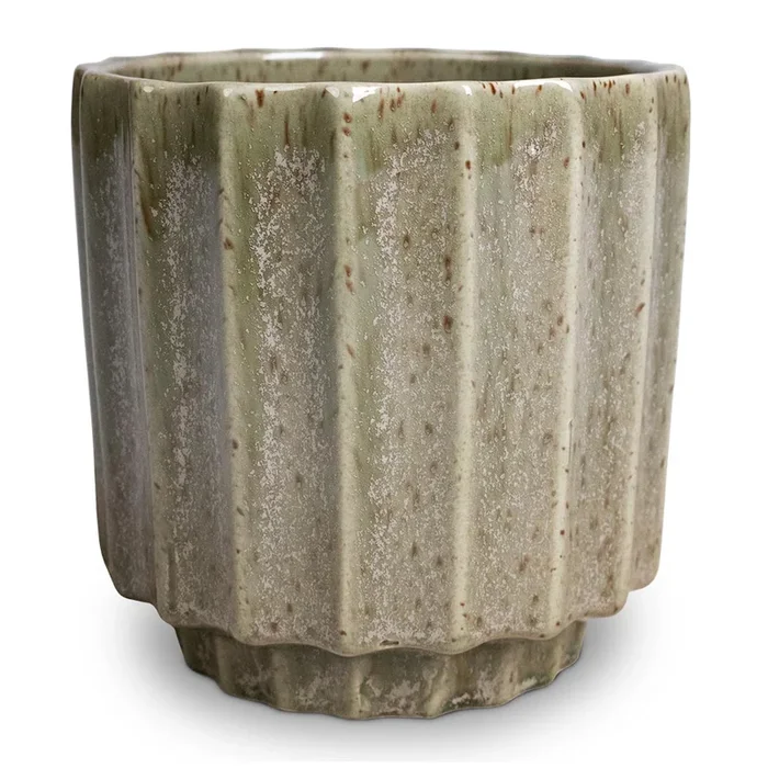 Lugano Scalloped Plant Pot – Green