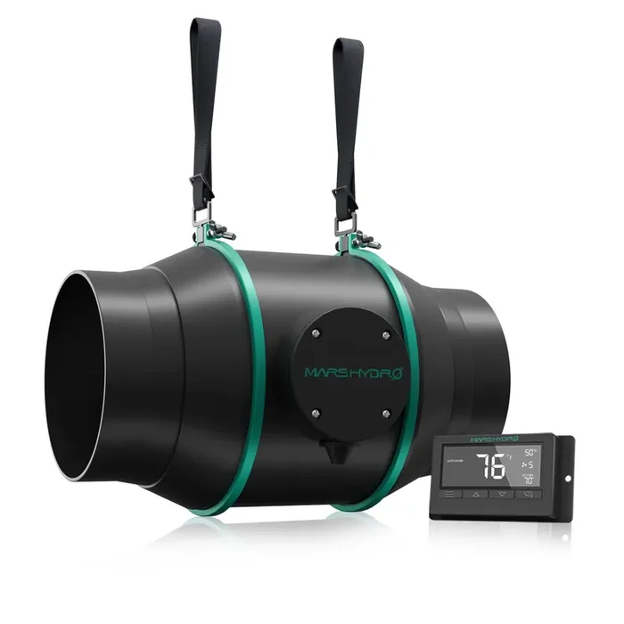 Mars Hydro 6″ Inline Rohrventilator mit digitalem Thermostat – 682 m³/h, EC-Motor, sehr leise