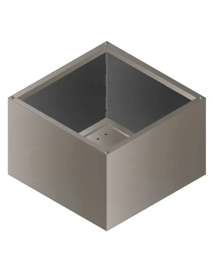 Modulares Pflanzgefäß STOUT aus Stahl 60x60cm hoch 45cm taubengrau