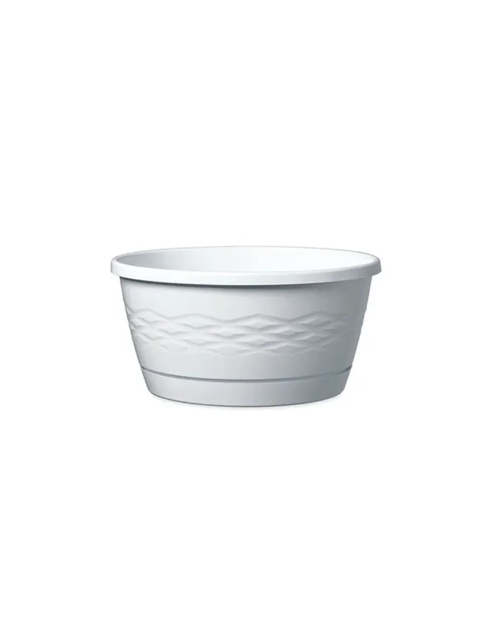 Nuova Alfa Vase mit Untertasse 27 cm Weiß