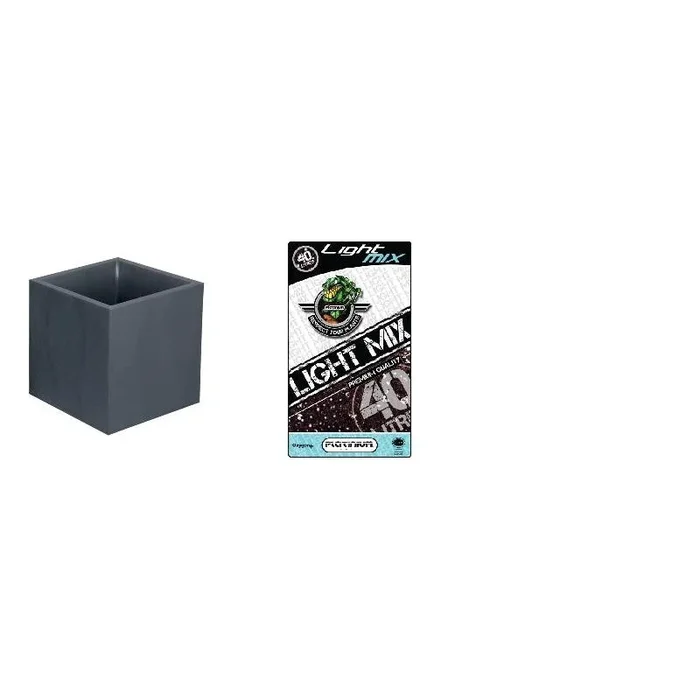 Pack – Blumenkasten Volcania Kieselgrau 31L + Substrat Platinium LightMIX
