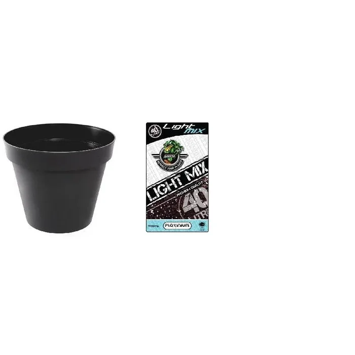Pack – Topf EDA Toscane Anthrazit Rund 43L + Substrat Platinium LightMIX 40L
