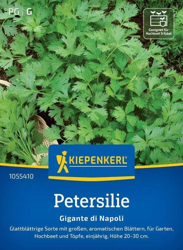 Petersilie Gigante di Napoli, Glattblättrige Sorte mit großen, aromatischen Blättern
