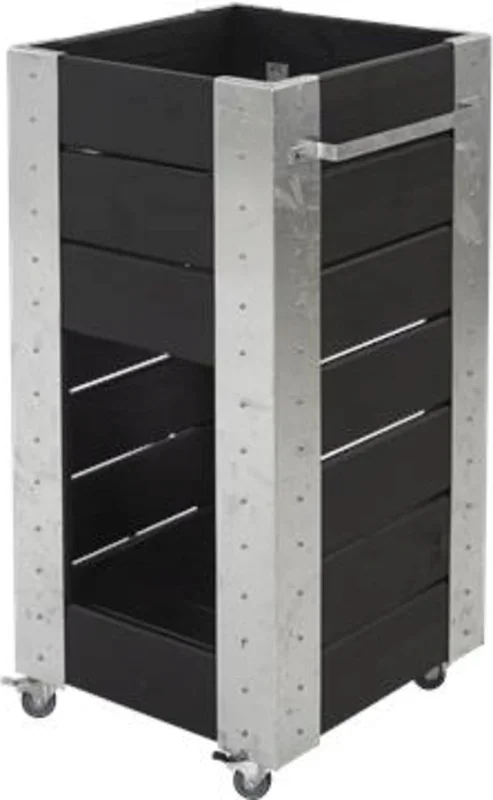PLUS Blumenkasten „Höhe 95 cm“ mit Regal, Schwarz