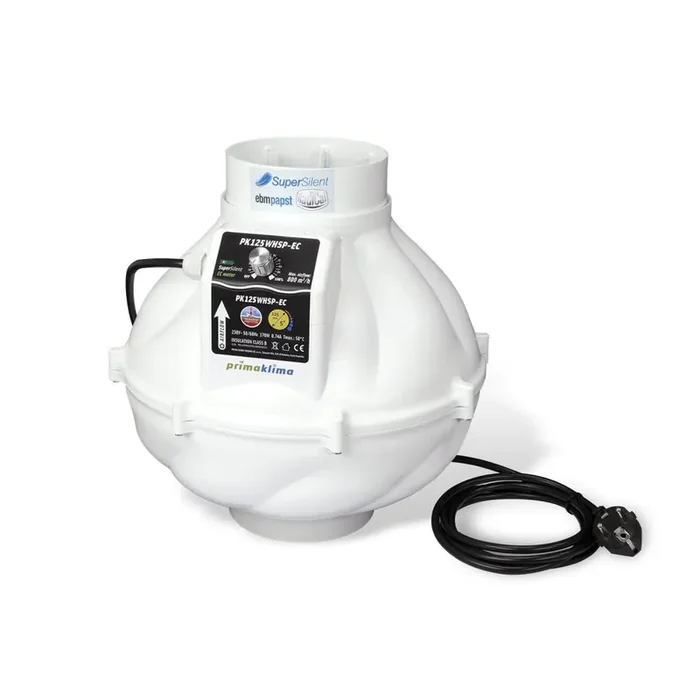 Prima Klima Rohrventilator Whisperblower EC 125 mm – 800 m3/Std, EC Motor