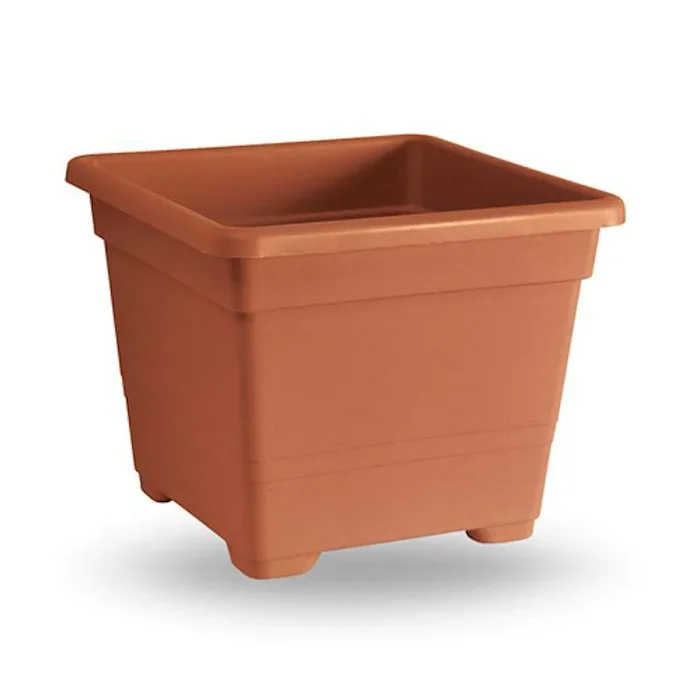 Quadratischer Topf 14cm Terrakotta Farbe
