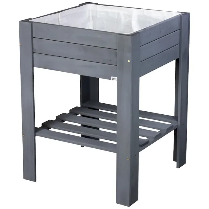 Quadratisches Hochbeet GreenBOX light anthrazit für Balkon und Terrasse