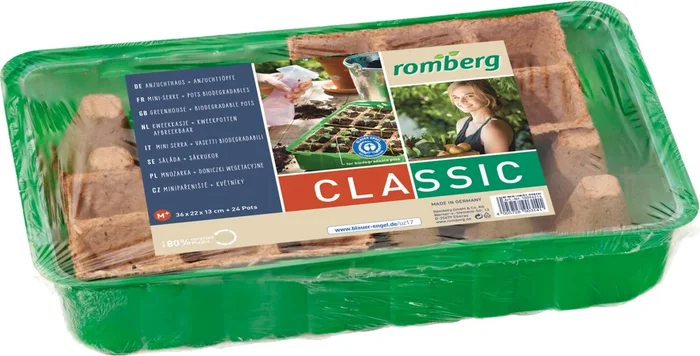 Romberg Anzuchthaus M PLUS POTS inkl. 24 Anzuchttöpfe im Strip