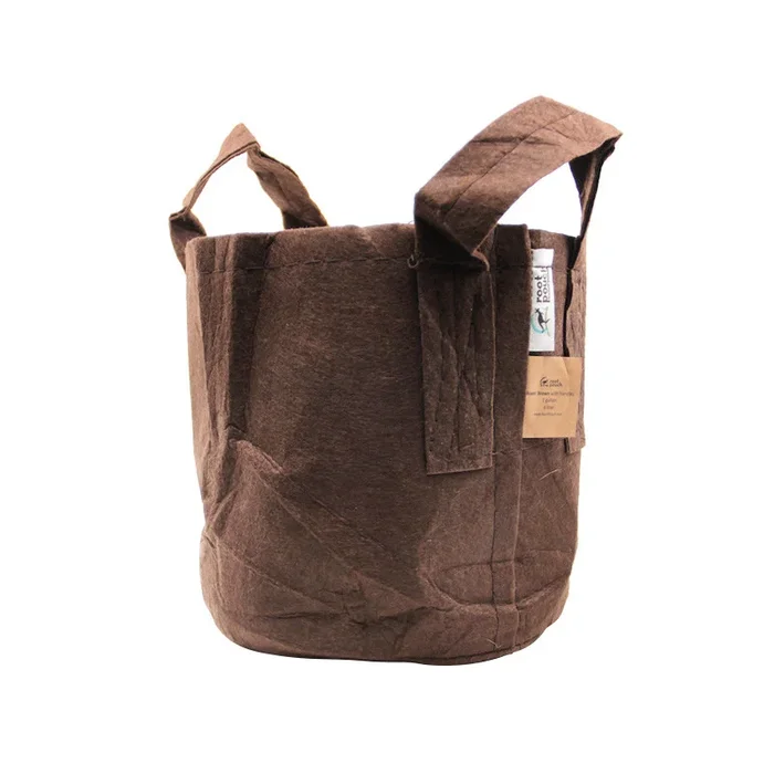 Root Pouch 3 – 12L – Geotextiler Topf mit Henkeln Braun – Boxer Linie – 25.5×21.5cm