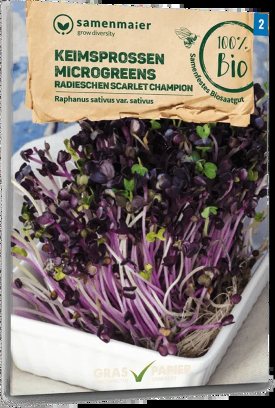 Samen Maier Bio Keimsprossen/Microgreens – Radieschen „Scarlet Champion“