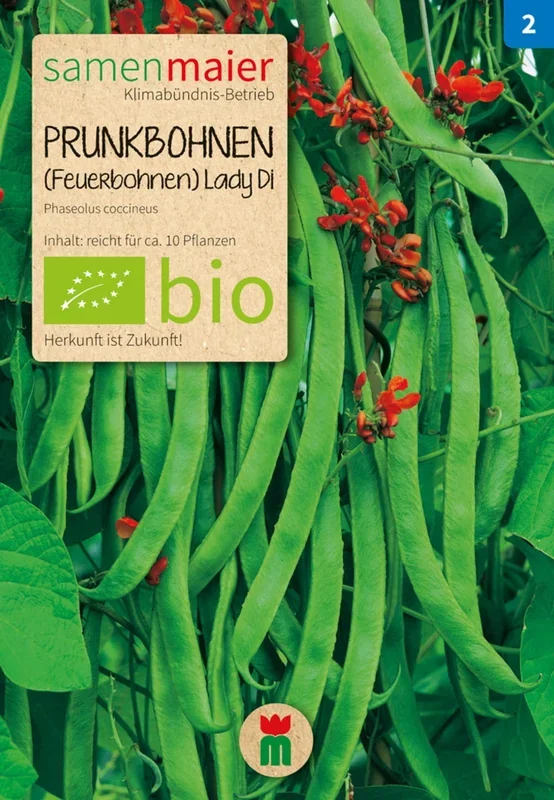 Samen Maier Bio Prunkbohnen (Feuerbohne) „Lady Di“