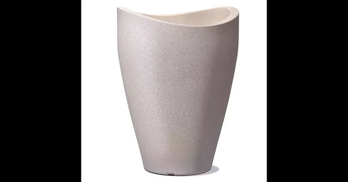 Scheurich Pflanzgefäß Wave Globe High Slim Ø 40 cm x 80 cm Taupe Granit