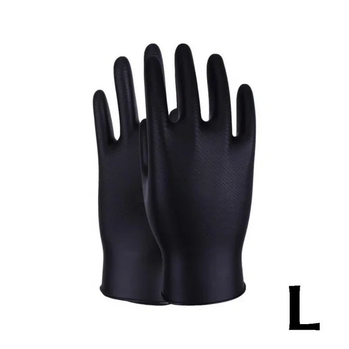 Schwarze Nitril-Schutzhandschuhe (x100 Stück) L