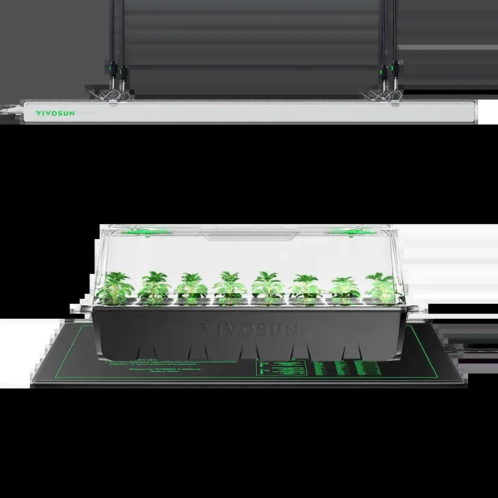 Seed Starter Kit with 40-Cell Seed Starter Tray, 4-Pack LED Linear Grow Lights, and a Heat Mat