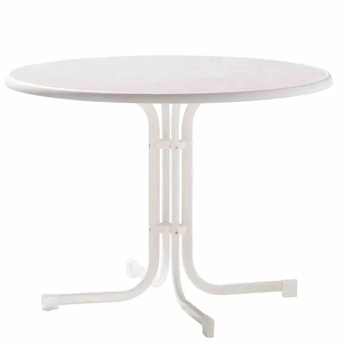 Sieger Gartentisch klappbar rund Ø 100 cm weiß Stahl