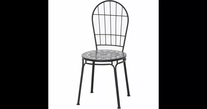 Siena Garden Como Klappstuhl 49 x 43 x 93,5 cm matt schwarz mit mosaikoptik
