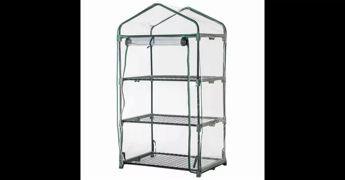 Siena Garden Gewächshaus, 126x70x50 cm transparent PVC-Folie