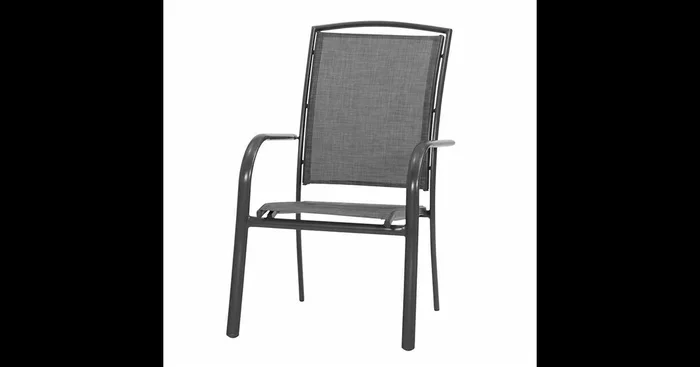 Siena Garden Stapelsessel Livorno, 75×62,5×99 cm anthrazit/silber