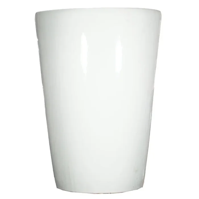 Sleek White Ceramic Tall Pot 30cm (M)