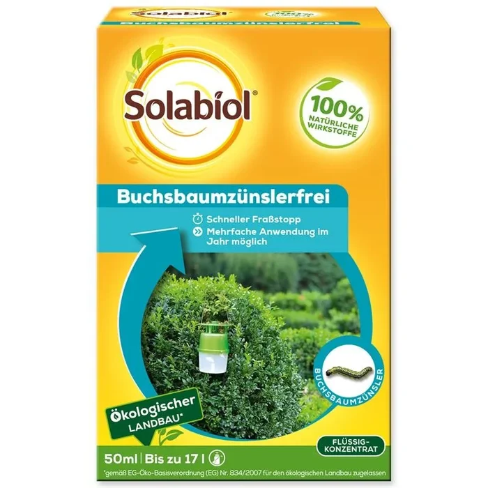 Solabiol Buchsbaumzünslerfrei Spritzmittel 50ml, schützt Buchsbäume