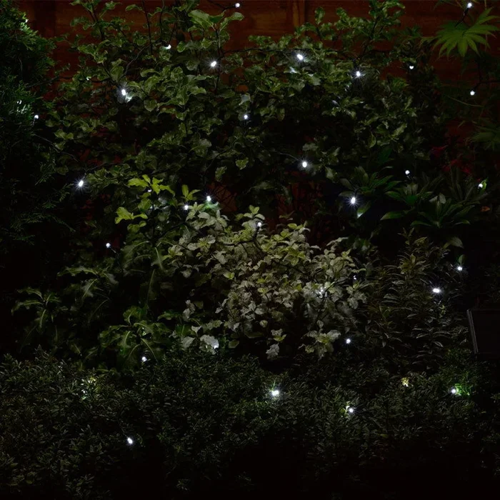Solar Lichterkette, 200 LEDs, kaltweiß, 12 m