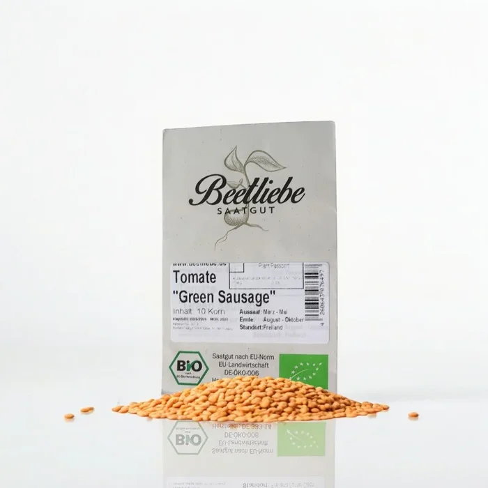 Tomatensamen Green Sausage BIO & samenfeste Tomatensorte, mild, gute Lagerfähigkeit