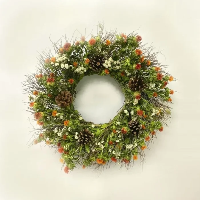 Twiggy Safflower Wreath