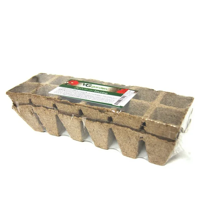 VG Garden – 24 quadratische Töpfe aus Torf – 3.5×3.5x5cm