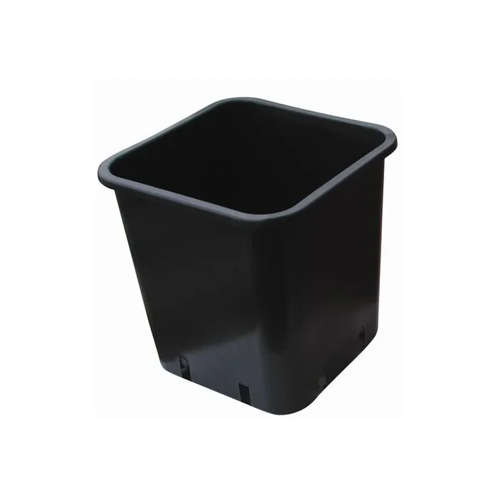 Viereckiger Topf aus schwarzem Plastik 30.5×30.5×30.5cm 18L