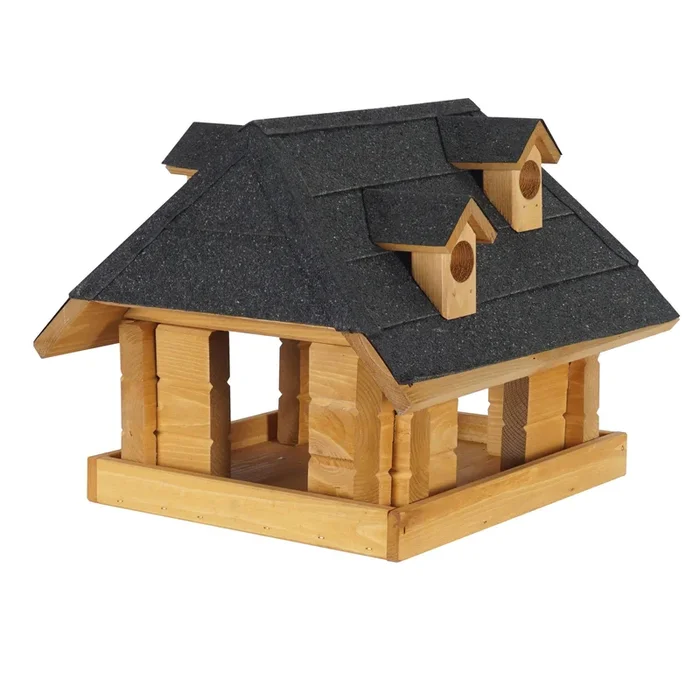 Vogelfutterhaus, natur, Kiefernholz, 39 x 38 x H 33 cm