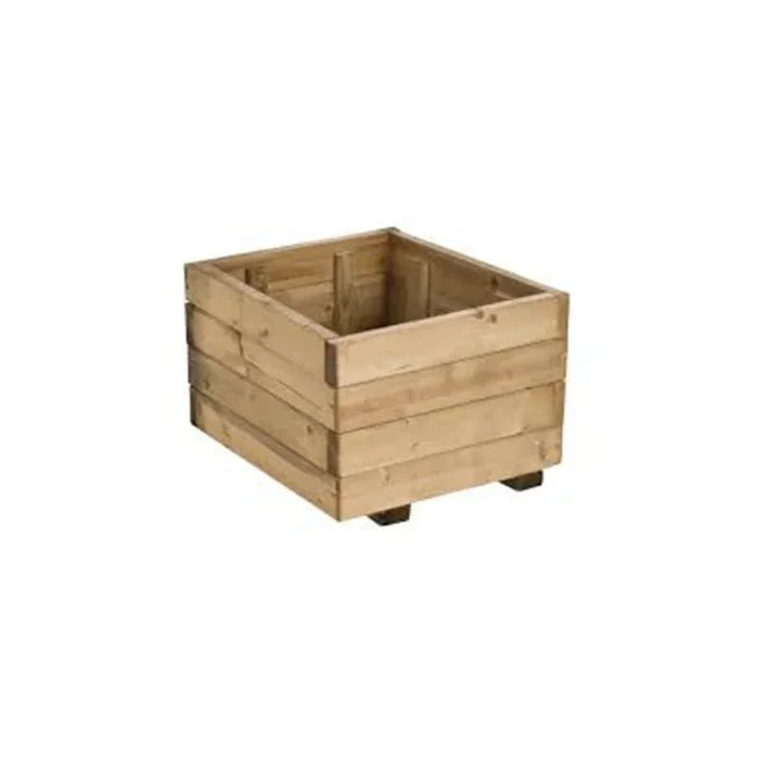 Wanne Holz RUSTICA Quadratischer Topf 40x40x27cm