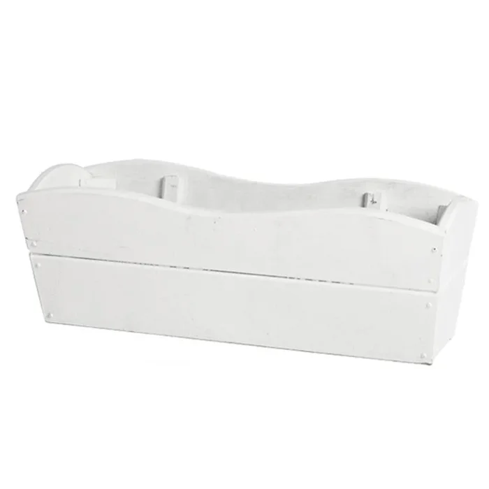 Weißer Blumenkasten Kiefernholz 60 x 22 x 21 cm – Gegen Fungizide behandelt