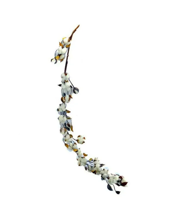 Weißer Kranz aus echter Baumwolle Blumen