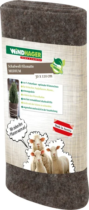 Windhager Schafwoll-Filzmatte Medium, 0,3 x 1,2 m